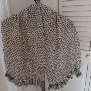 VINTAGE black and white silk scarf